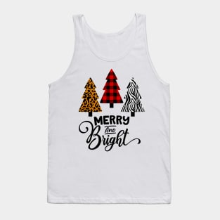 Merry And Bright Patterned Christmas Tree Tank Top